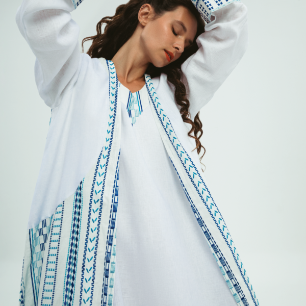 kaftan set blue white