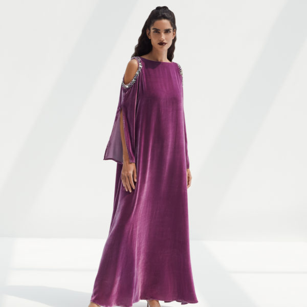 Purple cut out dress