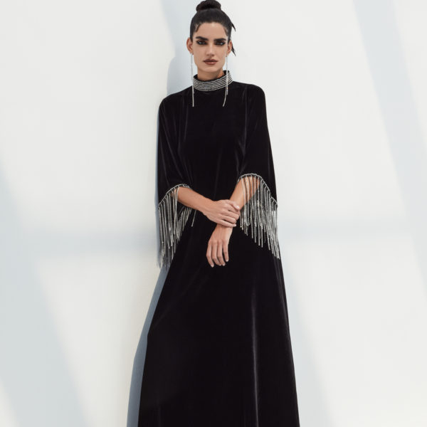 Velvet Black Fringes