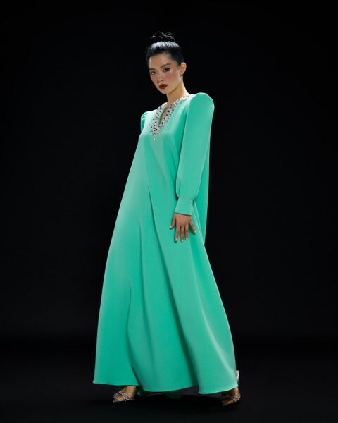 Tiffany crystal Crepe Kaftan