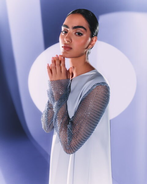 Light Blue crepe with net
